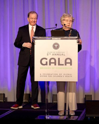 Nancy Block reminisces about Aunt Ida as CMC Vellore Foundation President John Riehl savors the moment.